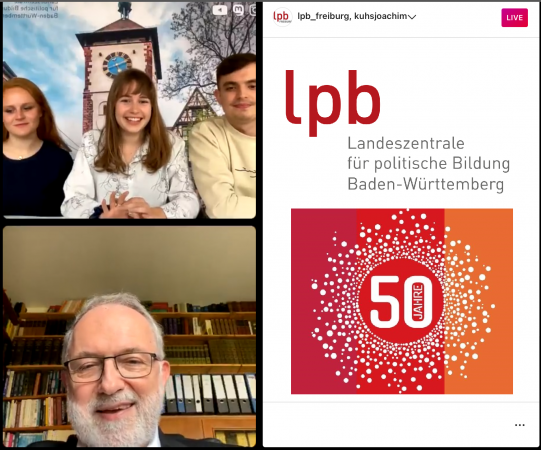 Insta-Talk der Landeszentrale für politische Bildung: Wir sind dabei!