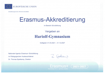 Das HG ist akkreditierte Erasmus+-Schule